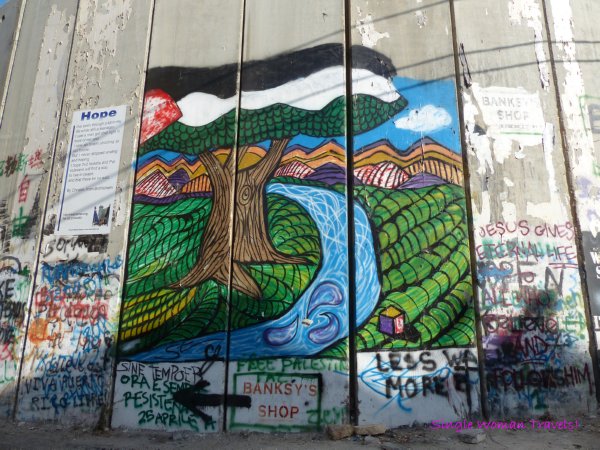 Graffiti on separation wall in Bethlehem Palestine 