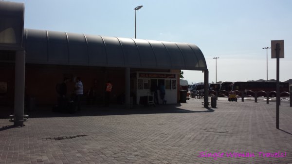 Taxi stand outside Allenby border crossing